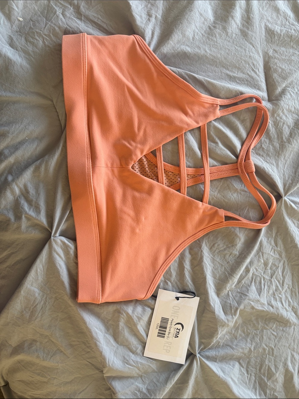 ZYIA Peach Strappy Sports Bra